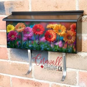 Colorful Flowers In The Grass Wall-mounted Townhouse Mailbox Cover