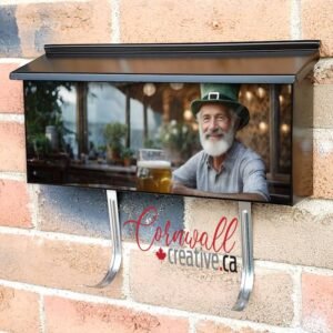 Elderly Man Enjoying A Pint Of Beer Wall-mounted Townhouse Mailbox Cover