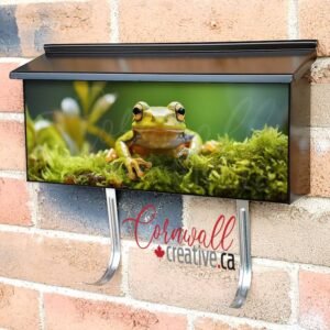 Green Tree Frog Sitting On Moss In The Forest Wall-mounted Townhouse Mailbox Cover