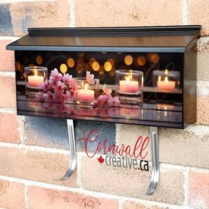 Four Candles On A Wooden Table With Flower Petals Wall-mounted Townhouse Mailbox Cover