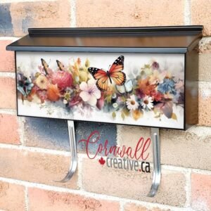 Beauty Of Nature With Flowers And Butterflies Wall-mounted Townhouse Mailbox Cover