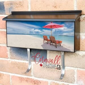 Beautiful Tropical Beach Scenery Sun Bed Wall-mounted Townhouse Mailbox Cover