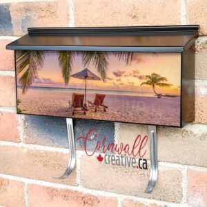 Beautiful Tropical Sunset Beach Romantic Couple Of Sub Beds Wall-mounted Townhouse Mailbox Cover
