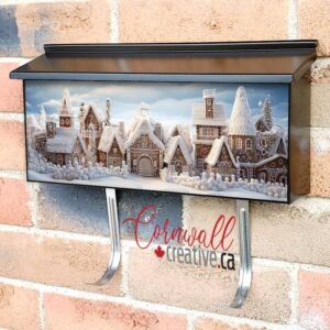 Christmas Village Of Gingerbread Houses Wall-mounted Townhouse Mailbox Cover