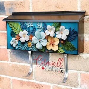 Colorful Paper Flowers And Leaves 3 Wall-mounted Townhouse Mailbox Cover