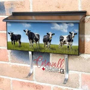 Cows In Summer Green Meadow Wall-mounted Townhouse Mailbox Cover