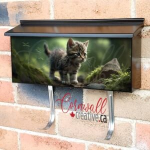 Cute Gray Kitten On Nature Wall-mounted Townhouse Mailbox Cover