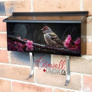 Picture Of Colorful Little Bird On Tree Branch Wall-mounted Townhouse Mailbox Cover