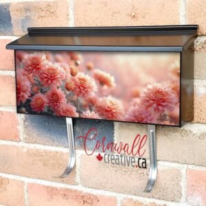 Pink Chrysanthemum Flowers On Sunny Scene Wall-mounted Townhouse Mailbox Cover