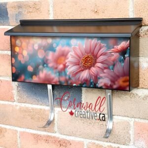 Colorful Pink Gerbera Flowers Wall-mounted Townhouse Mailbox Cover