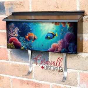 Underwater Scene Coral Reef Colorful Fish Groups Wall-mounted Townhouse Mailbox Cover