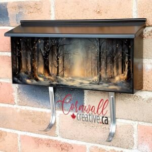 Winter Twinkling Fairy Lights In Snow Scene Wall-mounted Townhouse Mailbox Cover