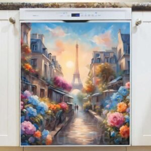 Summertime Paris Magnetic Dishwasher Door Cover