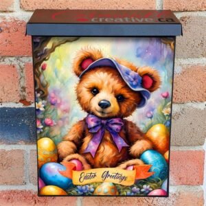 Cute Easter Teddy Bear Colonial Mailbox Cover