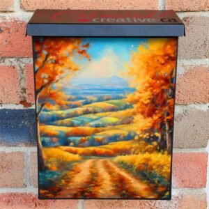 Countryside Autumn Road Colonial Mailbox Cover