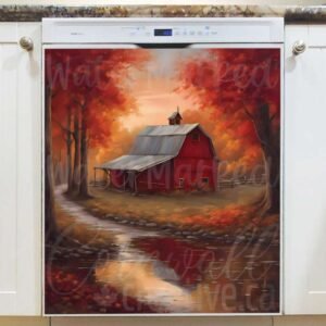 Autumn Farmhouse Barn Magnetic Dishwasher Door Cover