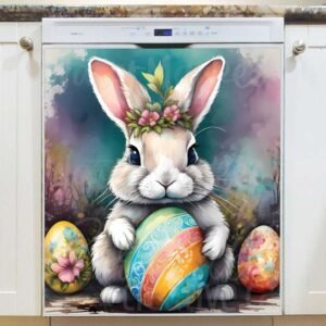 Easter Bunny with Eggs  Magnetic Dishwasher Door Cover