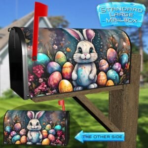 Little Easter Bunny with Eggs Rural Farm Mailbox Cover