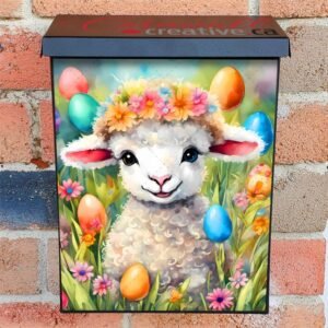 Cute Easter Lamb 2 Colonial Mailbox Cover
