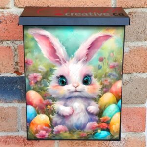 Fluffy Easter Bunny Colonial Mailbox Cover