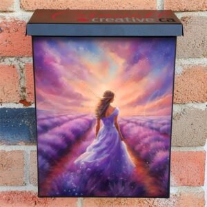 Girl in the Lavender Field 2 Colonial Mailbox Cover