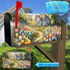 Pretty Easter Cottage Rural Farm Mailbox Cover