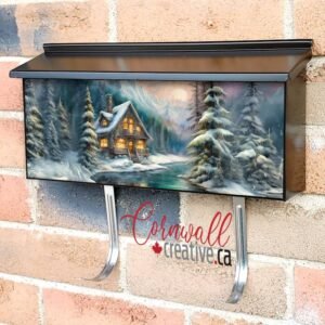 Beautiful Winter Cottage Wall-mounted Townhouse Mailbox Cover