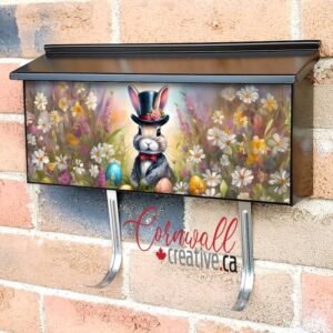 Gentleman Easter Bunny and Eggs Wall-mounted Townhouse Mailbox Cover