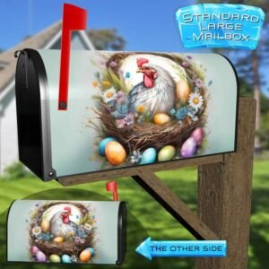 Easter Chicken in the Basket Rural Farm Mailbox Cover