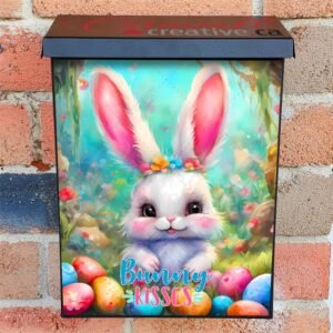 Pretty Easter Bunny Girl Colonial Mailbox Cover