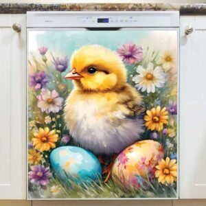 Colorful Village on the Hills Magnetic Dishwasher Door Cover