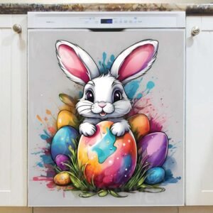 Funny Easter Bunny Magnetic Dishwasher Door Cover