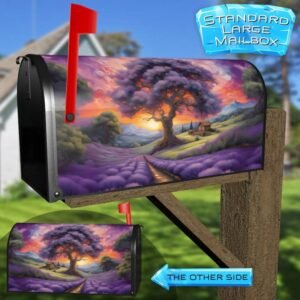 Cottage and Tree in the Lavenders Rural Farm Mailbox Cover