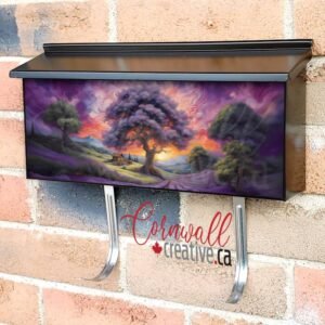 Cottage and Tree in the Lavenders Wall-mounted Townhouse Mailbox Cover