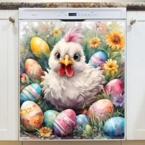Little Easter Rooster Magnetic Dishwasher Door Cover