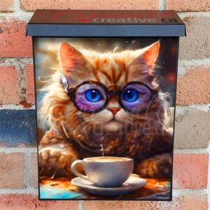 Cat in the Cyber Cafe Colonial Mailbox Cover