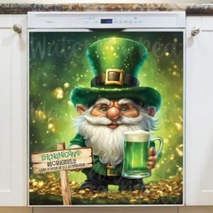 St. Patrick Gnome with a Sign Magnetic Dishwasher Door Cover