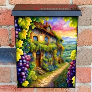 Tuscan Villa with Winery Colonial Mailbox Cover