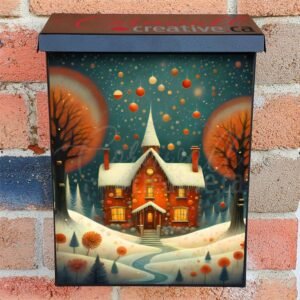 Prim Country Christmas House Colonial Mailbox Cover