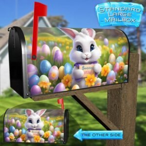 Blue Eyed Easter Bunny Rural Farm Mailbox Cover
