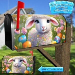 Smiling Easter Lamb Rural Farm Mailbox Cover