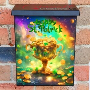 St. Patrick Day Cup with Gold Colonial Mailbox Cover