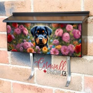 Cute Rottweiler Puppy in the Garden Wall-mounted Townhouse Mailbox Cover