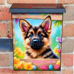 Easter German Shepherd Puppy Colonial Mailbox Cover