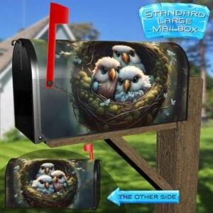 Springtime Birds in the Nest Rural Farm Mailbox Cover