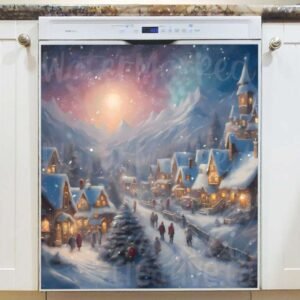 Victorian Christmas Town 2 Magnetic Dishwasher Door Cover