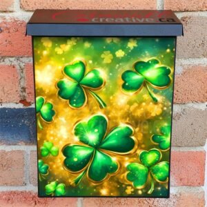 St. Patrick’s Day Shamrocks and Gold Colonial Mailbox Cover