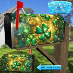 St. Patrick’s Day Shamrocks and Gold Rural Farm Mailbox Cover