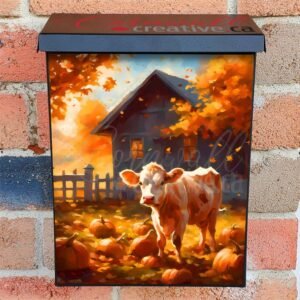 Autumn Farmhouse Calf Colonial Mailbox Cover