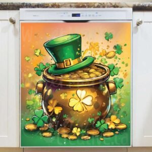 St. Patrick’s Day Gold Pot Magnetic Dishwasher Door Cover
